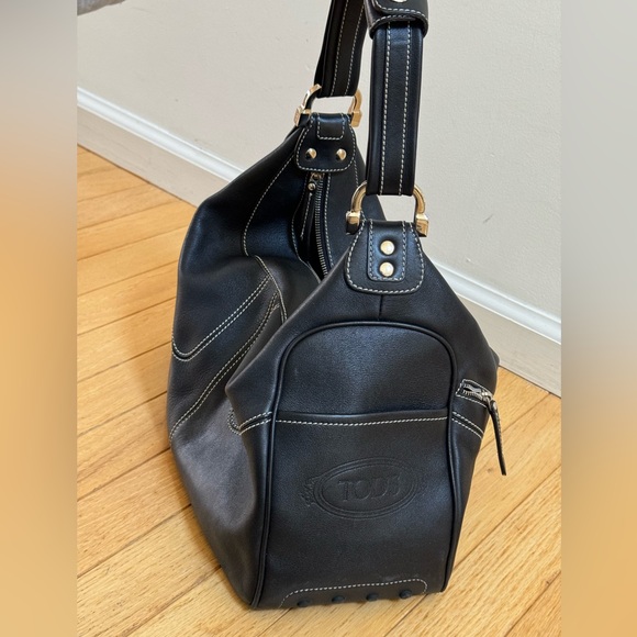 Tod’s traditional Italian 1 strap leather shoulder tote zip top handbag classic - Picture 2 of 15